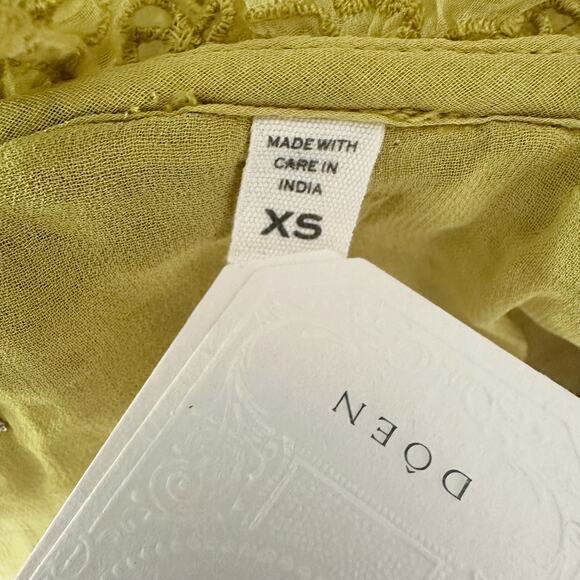 Doen Ernestine Maxi Silk Eyelet Embroidered Dress Moss Size XS - Picture 5 of 14